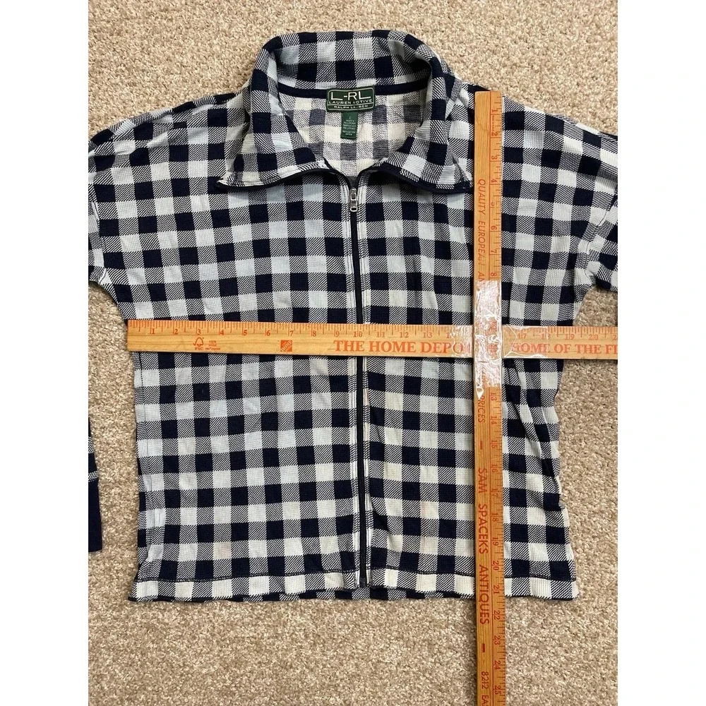 Lauren Ralph Lauren‎ Sweater Jacket 100% Cotton Full Zip Size Large